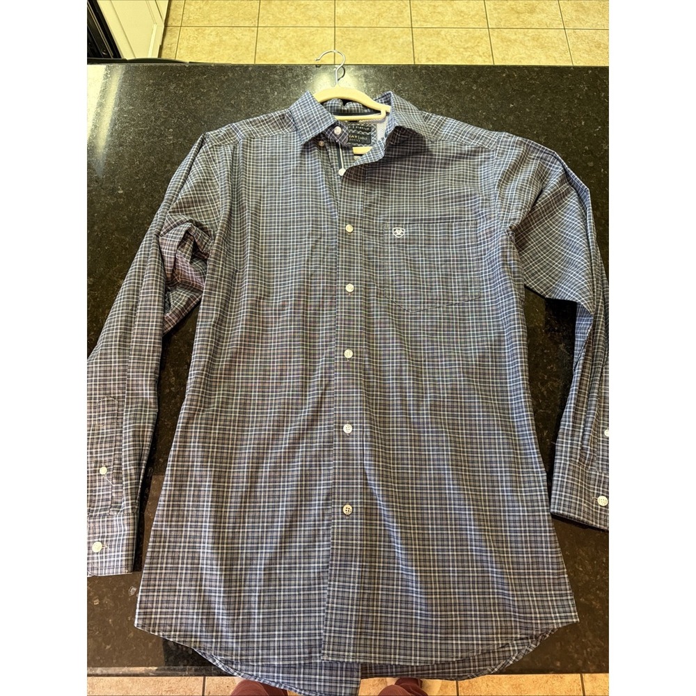 Ariat Pro Series Men Size M Button Down Shirt Long Sleeve Western Cowboy Plaid